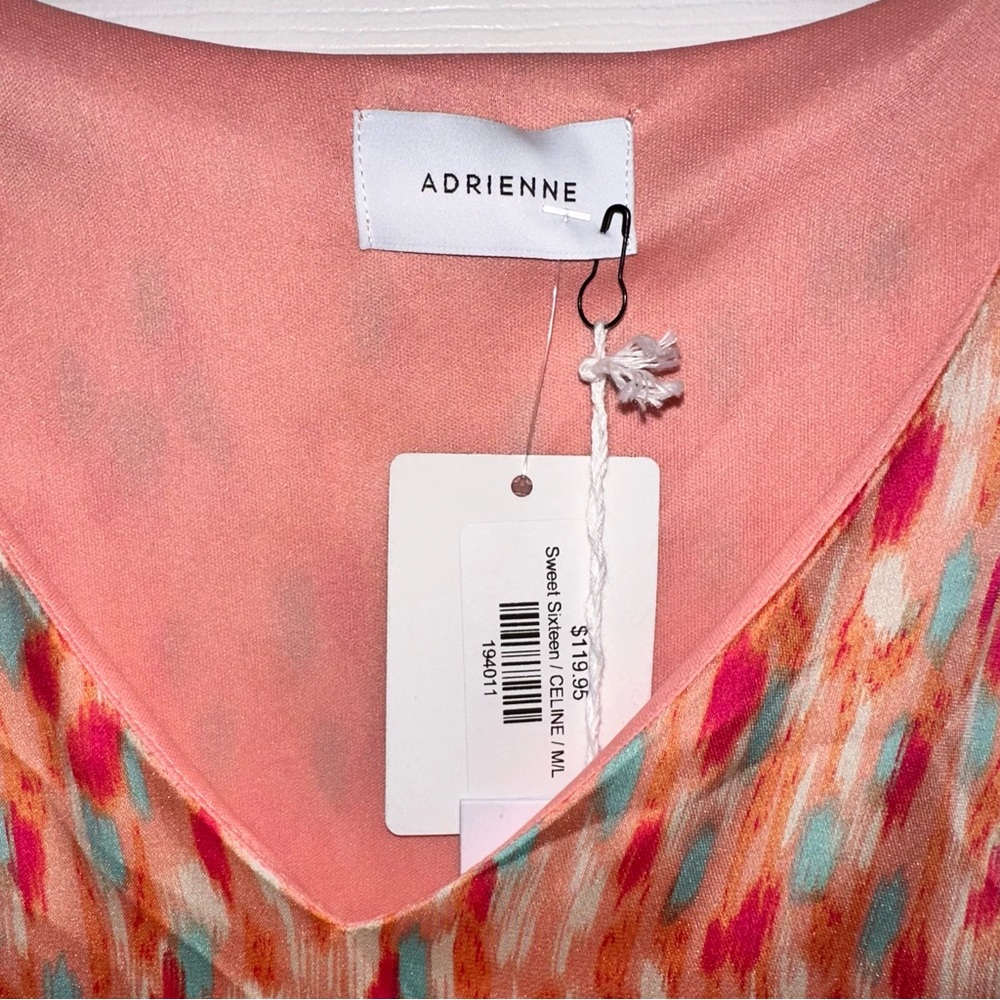 Adrienne Multicolor Celine Maxi Dress Caftan Artsy Cruise Vacation Sz M / L - Picture 3 of 5